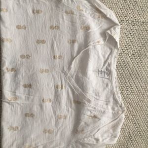 Old Navy Gold Pineapple Shirt with V Neck